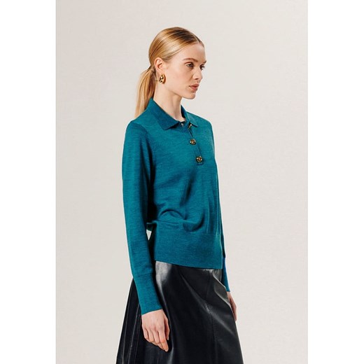 Rodier sweter damski z dekoltem w serek
