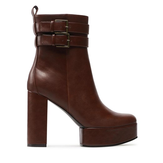 Botki JENNY PLATFORM-01KW Brązowy 41 eobuwie.pl