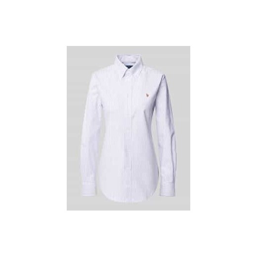 Bluzka koszulowa o kroju slim fit z wyhaftowanym logo ze sklepu Peek&Cloppenburg  w kategorii Koszule damskie - zdjęcie 178345427