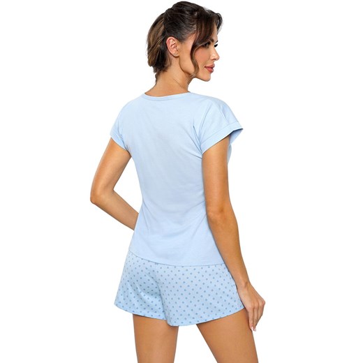 Bawełniana piżama damska błękitna Sky short, Kolor błękitny, Rozmiar L, Donna ze sklepu Intymna w kategorii Piżamy damskie - zdjęcie 178348278