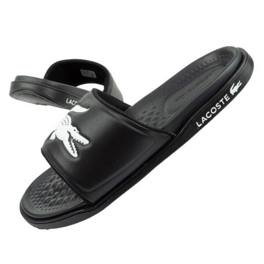 Klapki Lacoste Croco Dualiste M 20312 czarne ze sklepu ButyModne.pl w kategorii Klapki męskie - zdjęcie 178348655