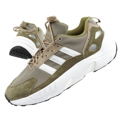 Buty adidas Zx 22 Boost M GX2040 zielone ze sklepu ButyModne.pl w kategorii Buty sportowe męskie - zdjęcie 178348686