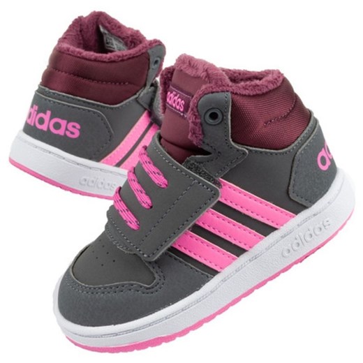 Buty sportowe adidas Hoops GZ7798 szare ze sklepu ButyModne.pl w kategorii Buty sportowe dziecięce - zdjęcie 178348716