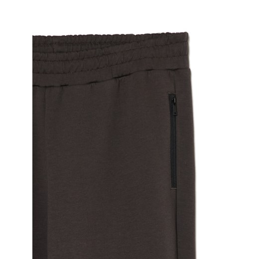 Cropp - Dresowe joggery z kieszeniami na zamek - szary Cropp XL Cropp