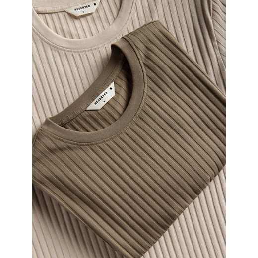 T-shirt męski Reserved brązowy na wiosnę 