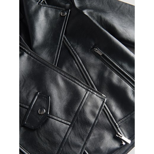 Reserved - Ramoneska z imitacji skóry - czarny Reserved 134 (8 lat) Reserved