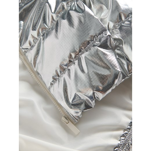 Reserved - Kamizelka z metalicznym efektem - srebrny Reserved 158/164 (12-13 lat) Reserved