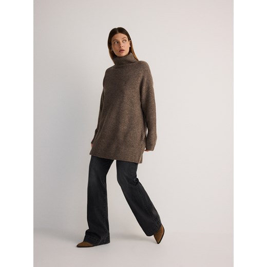 Reserved - Sweter z golfem - brązowy - id: 7119B-84M - marki Reserved - 178353099 Reserved - Sweter z golfem - brązowy ze sklepu Reserved w kategorii Swetry damskie - zdjęcie 178353099