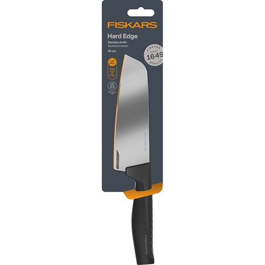 Fiskars Nóż Santoku &quot;Hard Edge&quot; w kolorze czarnym - dł. 29 cm ze sklepu Limango Polska w kategorii Noże kuchenne - zdjęcie 178354088