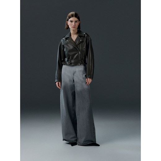 Reserved - Jeansy wide leg z efektem ombre - szary Reserved 38 Reserved okazyjna cena