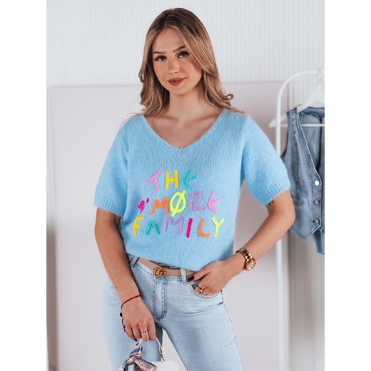 Sweter damski FATEL błękitny Dstreet MY2316 ze sklepu DSTREET.PL w kategorii Swetry damskie - zdjęcie 178355698