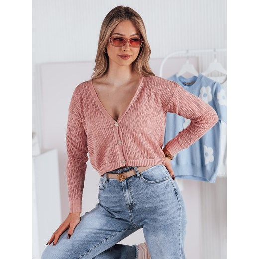 Sweter damski ażurowy GOFFY brzoskwiniowy Dstreet MY2279 ze sklepu DSTREET.PL w kategorii Swetry damskie - zdjęcie 178355705