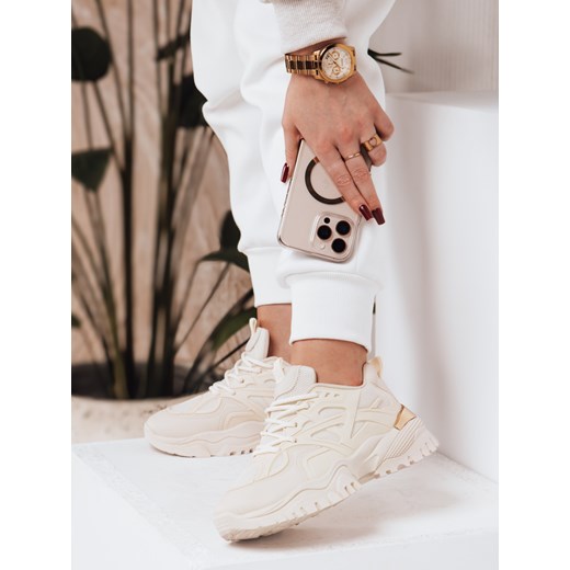 Sneakersy damskie CILLE beżowe Dstreet ZY0459 ze sklepu DSTREET.PL w kategorii Buty sportowe damskie - zdjęcie 178355717