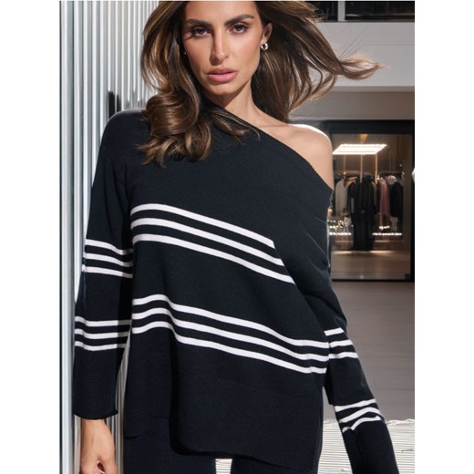 Sinsay - Sweter w paski - czarny ze sklepu Sinsay w kategorii Swetry damskie - zdjęcie 178358869