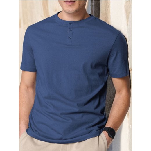 Sinsay - Koszulka henley - granatowy Sinsay S Sinsay