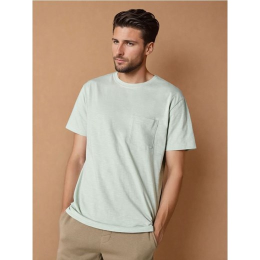 Sinsay - Koszulka basic - zielony ze sklepu Sinsay w kategorii T-shirty męskie - zdjęcie 178359016