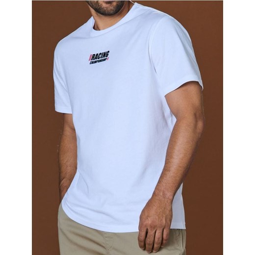 Sinsay - Koszulka ze sportowym nadrukiem - biały ze sklepu Sinsay w kategorii T-shirty męskie - zdjęcie 178359069