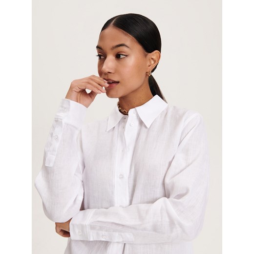 Reserved - Lniana koszula - biały Reserved L Reserved wyprzedaż