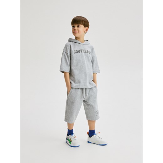 Reserved - Bawełniany komplet z szortami - jasnoszary Reserved 128 (7-8 lat) Reserved