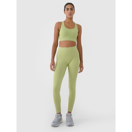 Damskie legginsy treningowe 4F 4FRSS25TFTIF309 - zielone ze sklepu Sportstylestory.com w kategorii Spodnie damskie - zdjęcie 178363217