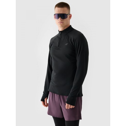 Męska bluza do biegania 4F 4FWAW24TFSWM410 - szara ze sklepu Sportstylestory.com w kategorii Bluzy męskie - zdjęcie 178363279