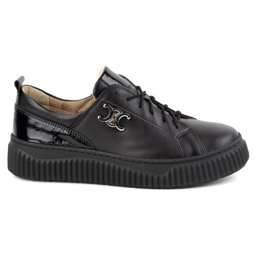 Olivier Buty damskie skórzane sneakery Style 1230 czarne ze sklepu ButyModne.pl w kategorii Półbuty damskie - zdjęcie 178364266