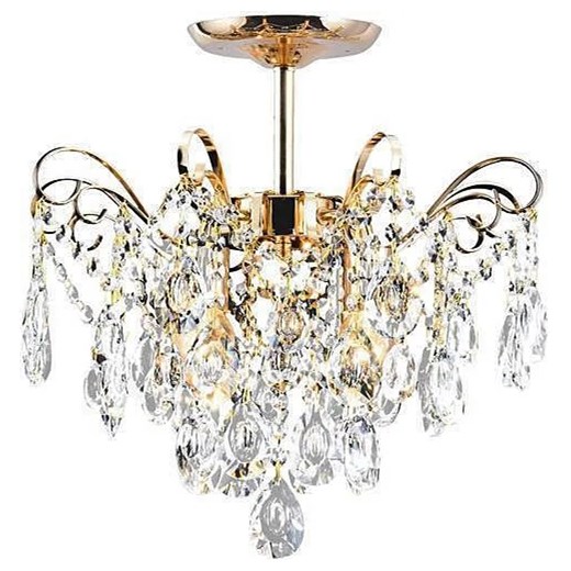 Złoty żyrandol z kryształkami glamour - 3X A272 G2-D11 ze sklepu Edinos.pl w kategorii Lampy wiszące - zdjęcie 178365696