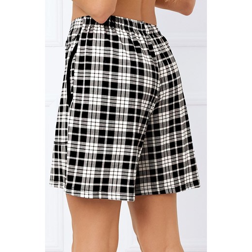 Bawełniane spodenki damskie krótkie od piżamy Klara, Kolor czarno-biały, Rozmiar M, Italian Fashion ze sklepu Intymna w kategorii Szorty - zdjęcie 178365875