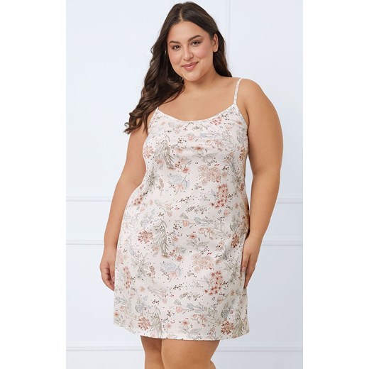 Koszula nocna damska na wąskie ramiączka Solita, Kolor ecru-wzór, Rozmiar S, Italian Fashion ze sklepu Intymna w kategorii Koszule nocne - zdjęcie 178365909