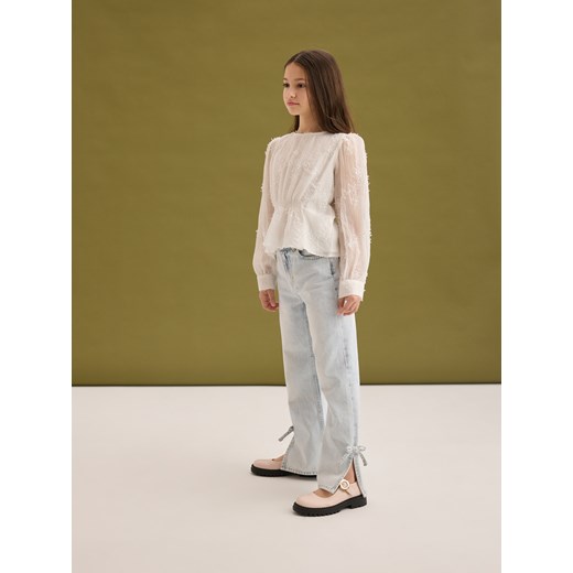 Reserved - Jeansy z kokardkami - niebieski Reserved 146 (10 lat) Reserved