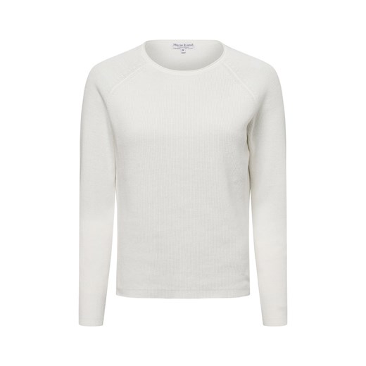 Marie Lund Damski sweter z dzianiny - Nak Kobiety Bawełna biały jednolity ze sklepu vangraaf w kategorii Swetry damskie - zdjęcie 178368029