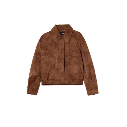 Cropp - Brązowa ramoneska oversize - brązowy Cropp XL Cropp