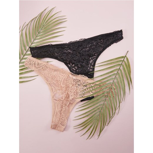 Sinsay - Majtki stringi 2 pack - wielobarwny Sinsay L wyprzedaż Sinsay