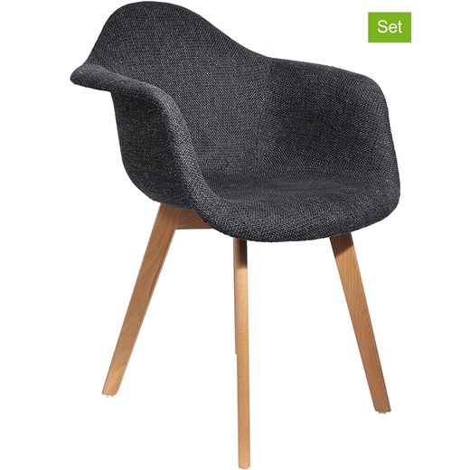 THE HOME DECO FACTORY Krzesła (2 szt.) w kolorze czarnym - 62 x 84 x 59 cm ze sklepu Limango Polska w kategorii Meble - zdjęcie 178373928