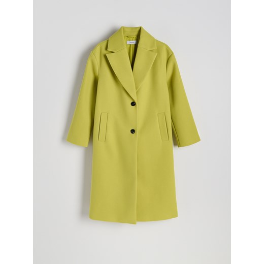 Reserved - Jednorzędowy płaszcz - zielony Reserved L Reserved