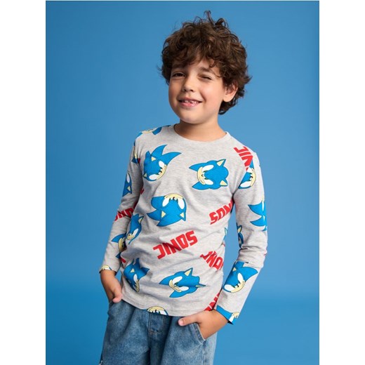 Sinsay - Koszulka z długimi rękawami Sonic - szary ze sklepu Sinsay w kategorii T-shirty chłopięce - zdjęcie 178377888