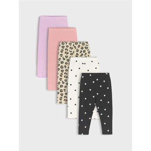 Sinsay - Legginsy 5 pack - kremowy ze sklepu Sinsay w kategorii Legginsy niemowlęce - zdjęcie 178377919