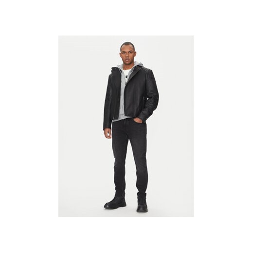 HUGO Kurtka skórzana Ludok 50530780 Czarny Regular Fit L MODIVO