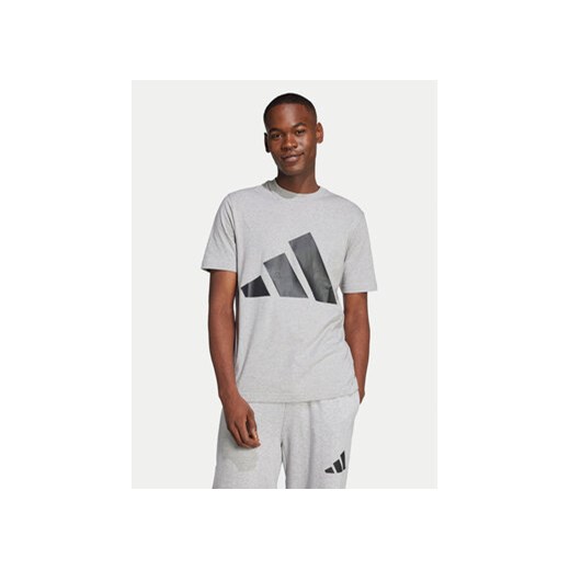 adidas T-Shirt Essentials Big Logo JE8948 Szary Regular Fit ze sklepu MODIVO w kategorii T-shirty męskie - zdjęcie 178381179