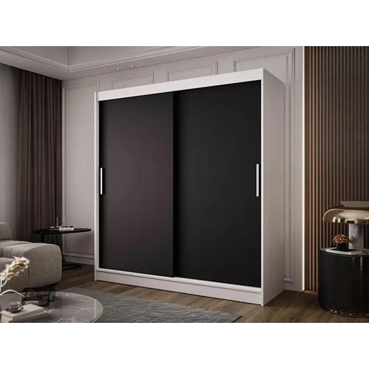 Bialo-czarna minimalistyczna szafa przesuwna - Area 3X Elior One Size Edinos.pl