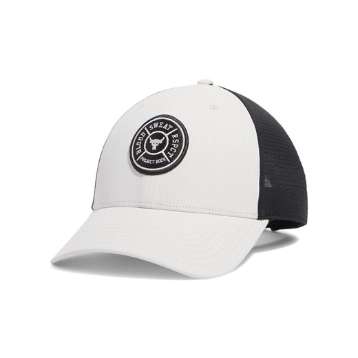 Męska czapka z daszkiem Under Armour Project Rock Trucker - biała ze sklepu Sportstylestory.com w kategorii Czapki z daszkiem męskie - zdjęcie 178384669