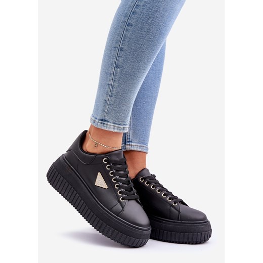 Ps1 buty sportowe damskie sneakersy sznurowane na platformie 