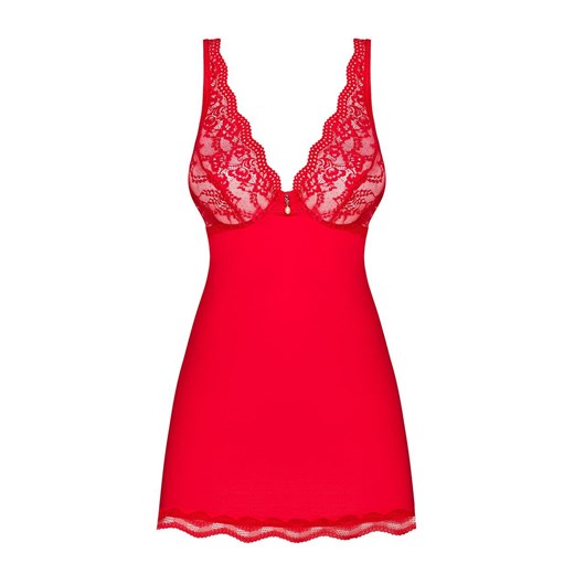 Obsessive Luvae czerwona koszulka babydoll i stringi, Kolor czerwony, Rozmiar S/M, Obsessive ze sklepu Intymna w kategorii Komplety bielizny damskiej - zdjęcie 178387277