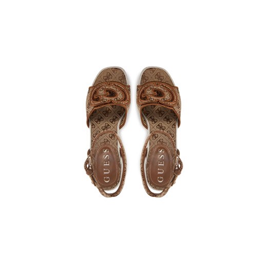 Guess espadryle damskie letnie z klamrą na koturnie eleganckie 