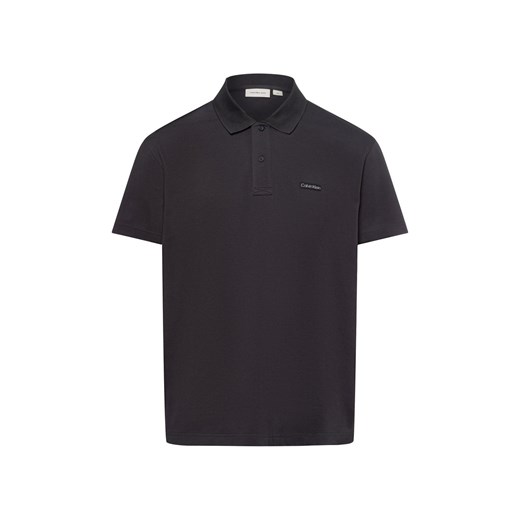 Calvin Klein Jeans Męska koszulka polo Mężczyźni Bawełna czarny jednolity ze sklepu vangraaf w kategorii T-shirty męskie - zdjęcie 178389638