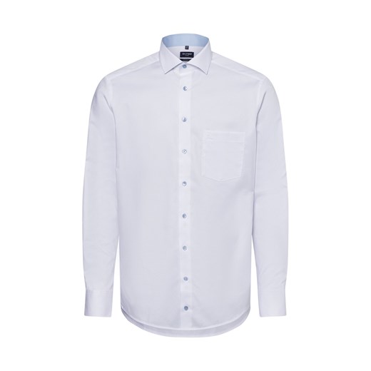 OLYMP Luxor modern Fit Męska koszula biznesowa Mężczyźni Modern Fit Bawełna biały wypukły wzór tkaniny ze sklepu vangraaf w kategorii Koszule męskie - zdjęcie 178389655