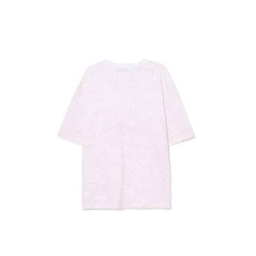 Cropp - Wzorzysty T-shirt z czaszką - biały Cropp S Cropp