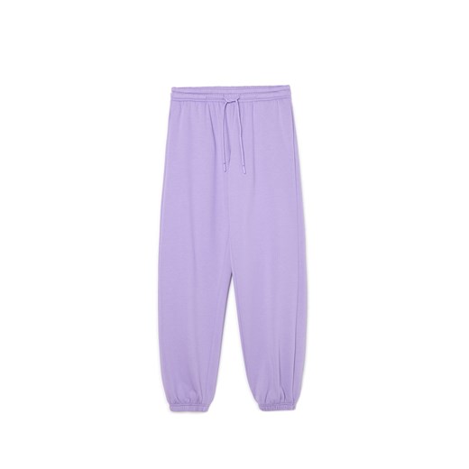 Cropp - Fioletowe dresowe joggery basic - fioletowy ze sklepu Cropp w kategorii Spodnie damskie - zdjęcie 178389838