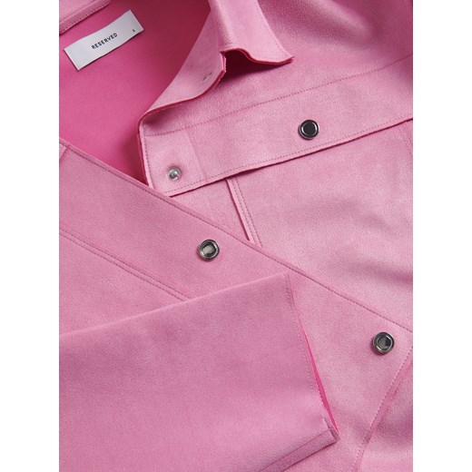 Kurtka damska Reserved różowa bez kaptura krótka poliestrowa 