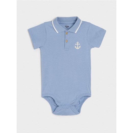 Sinsay - Body polo z kołnierzykiem - mid blue ze sklepu Sinsay w kategorii Odzież dla niemowląt - zdjęcie 178391845
